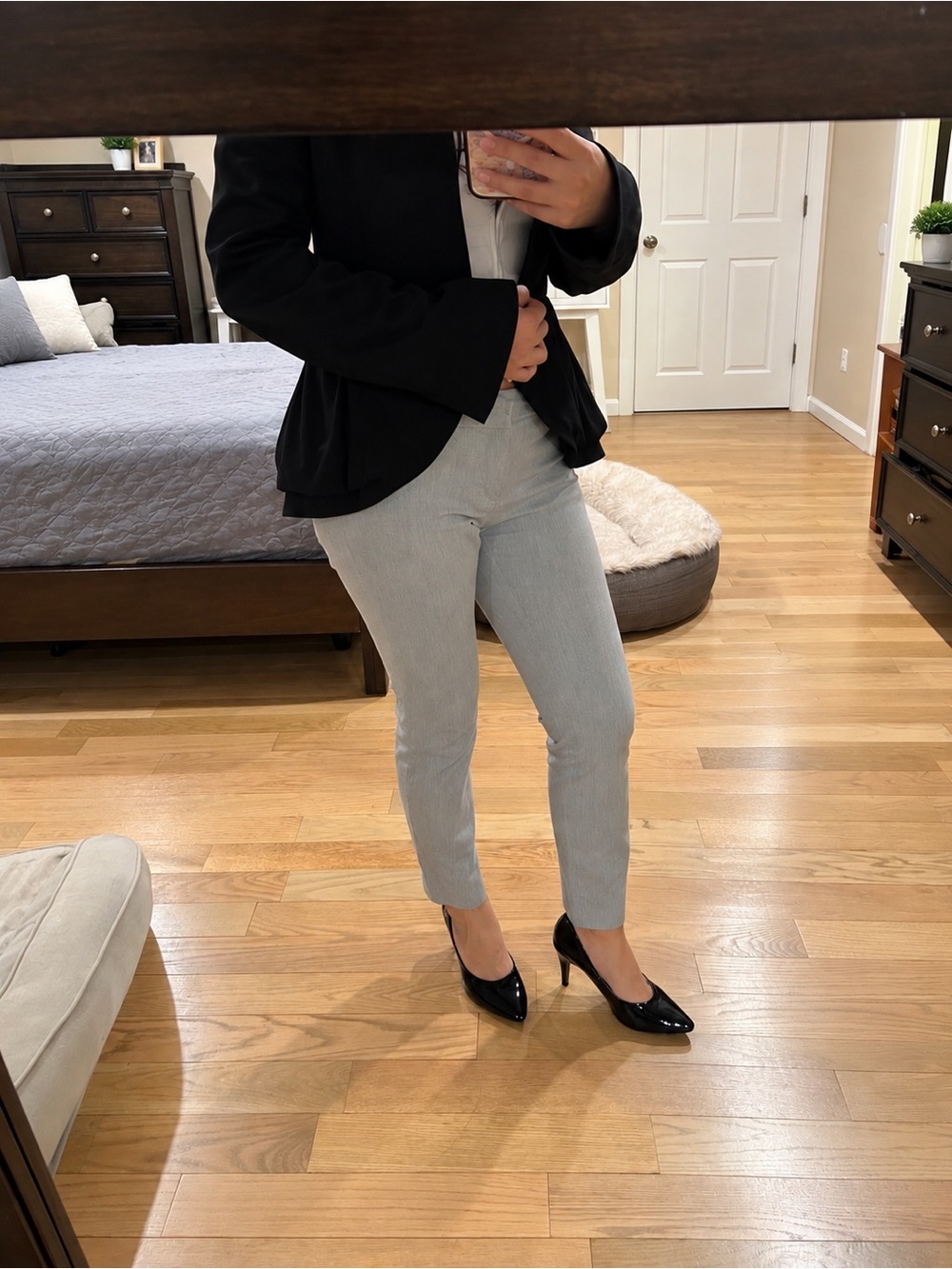 Banana Republic Light Gray Cropped Slim Ankle Pants